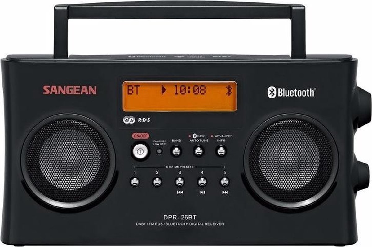 Tragbares Radio dab+, fm aux, bluetooth, Batterieladegerät Sangean DPR-26 BT
