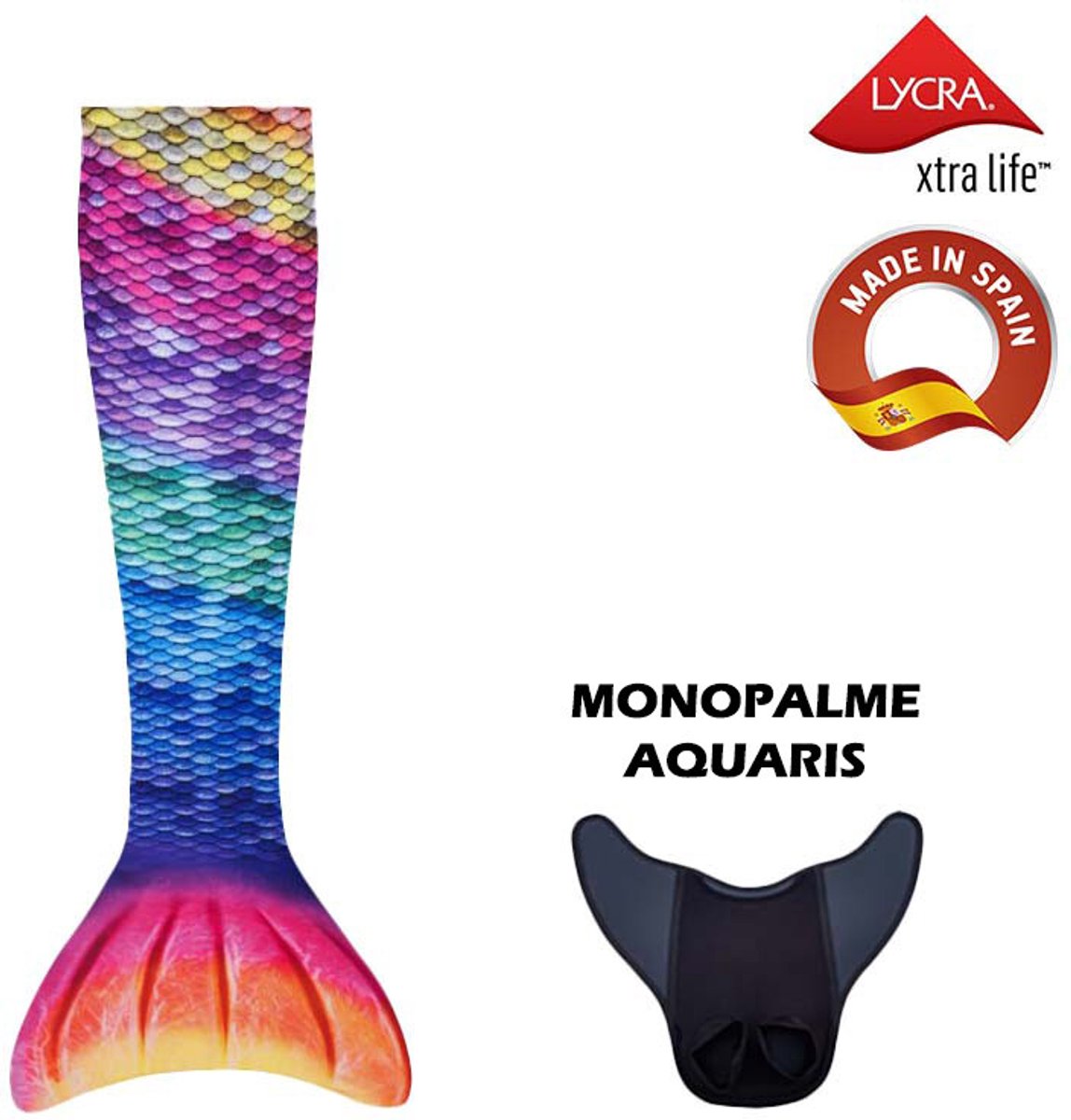 Meerjungfrau-Kostüm mit Monoflosse Aquaris Kuaki Mermaids