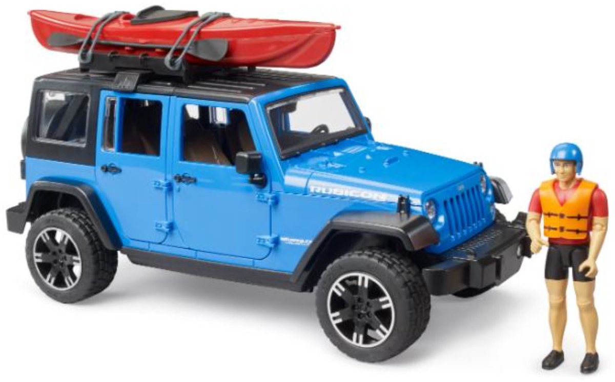Auto spiele mit Kajak und Kajakfahrer Farming Toys Wrangler Rubicon Unlimited