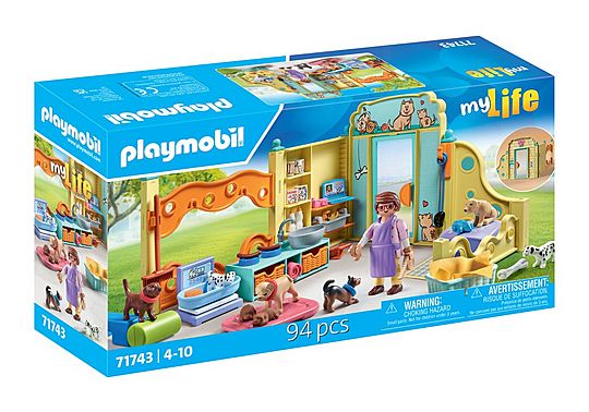 Bau-Spielzeug Hundepflegezentrum mit 8 Hunden + Pfleger Playmobil