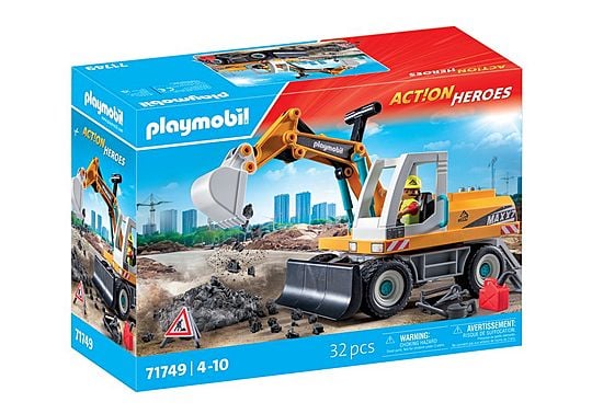 Bagger-Dumper-Spielzeug mit Arbeiter Playmobil