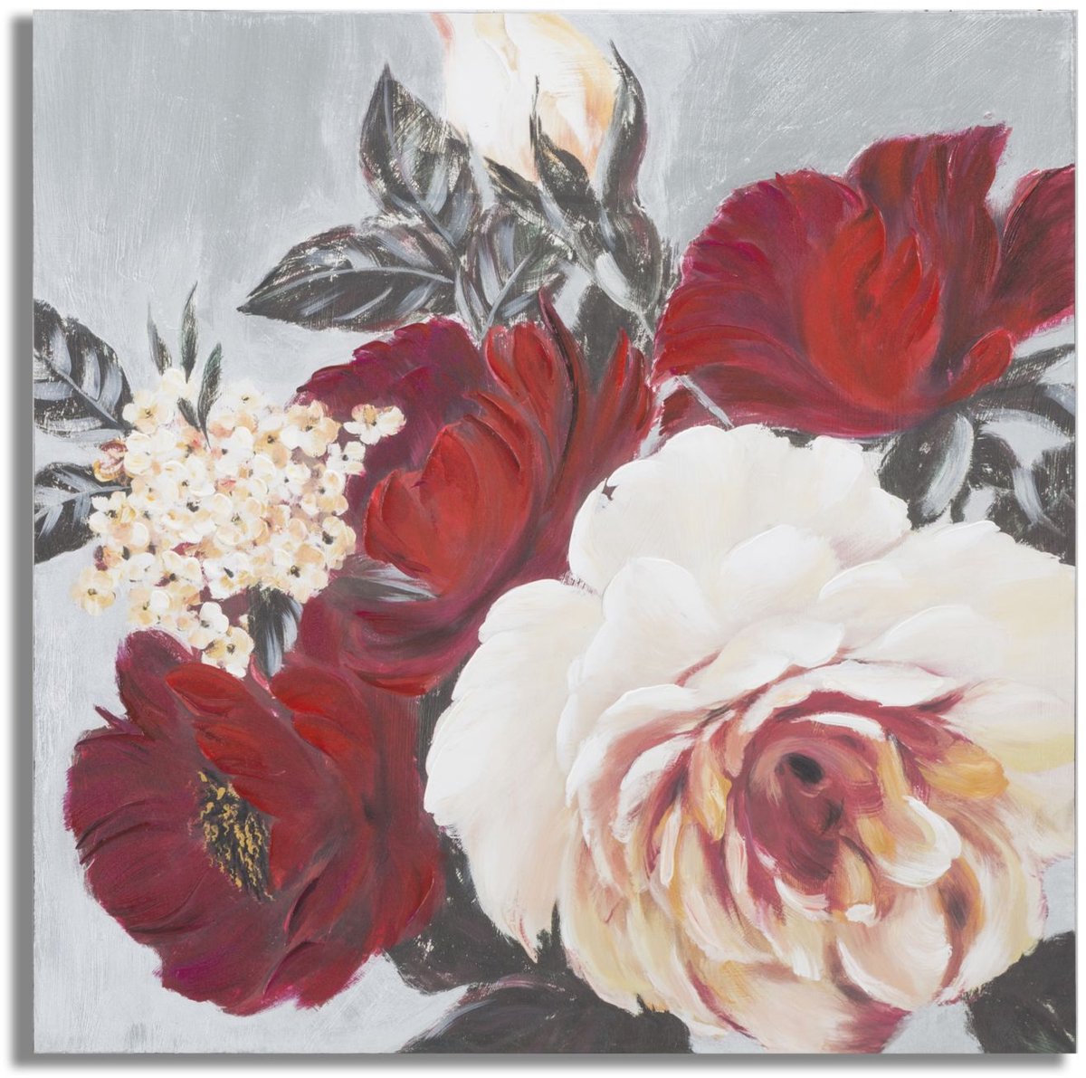 Wanddekoration Leinwandmalerei rote Blume Mauro Ferretti