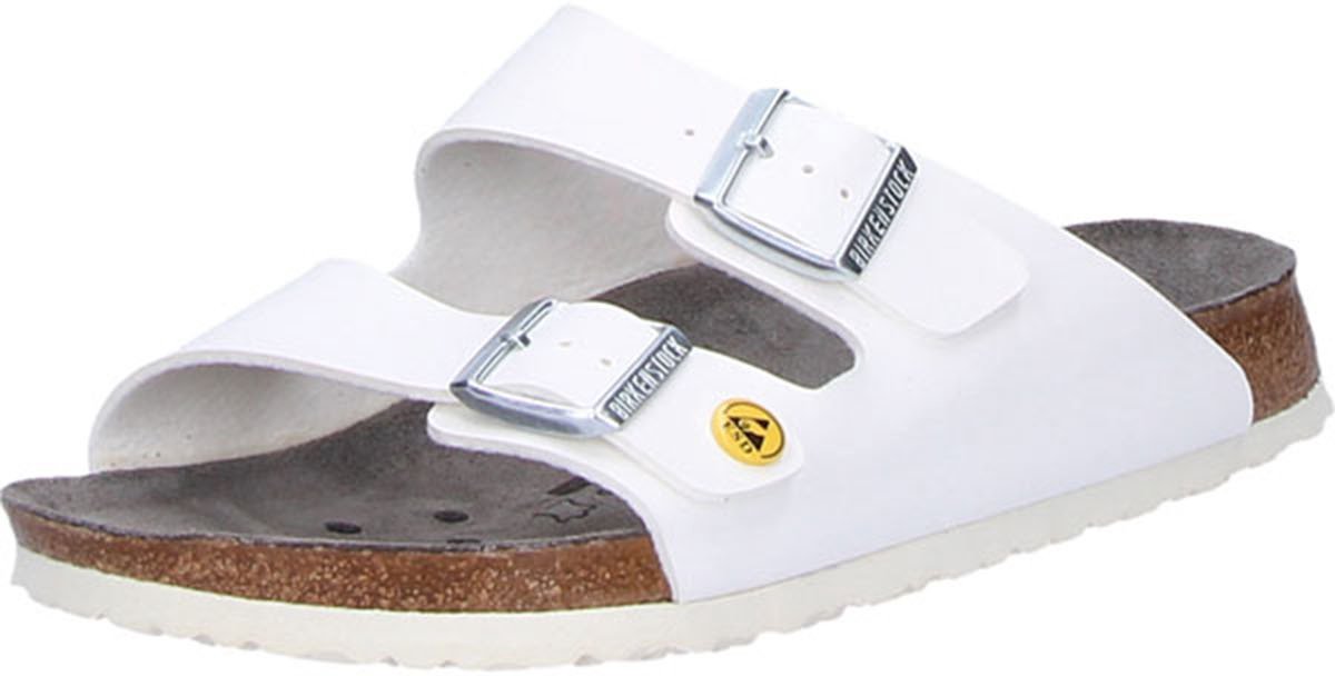 Birkenstock ESD-Sandale Arizona, Größe 44, weiß, schmal