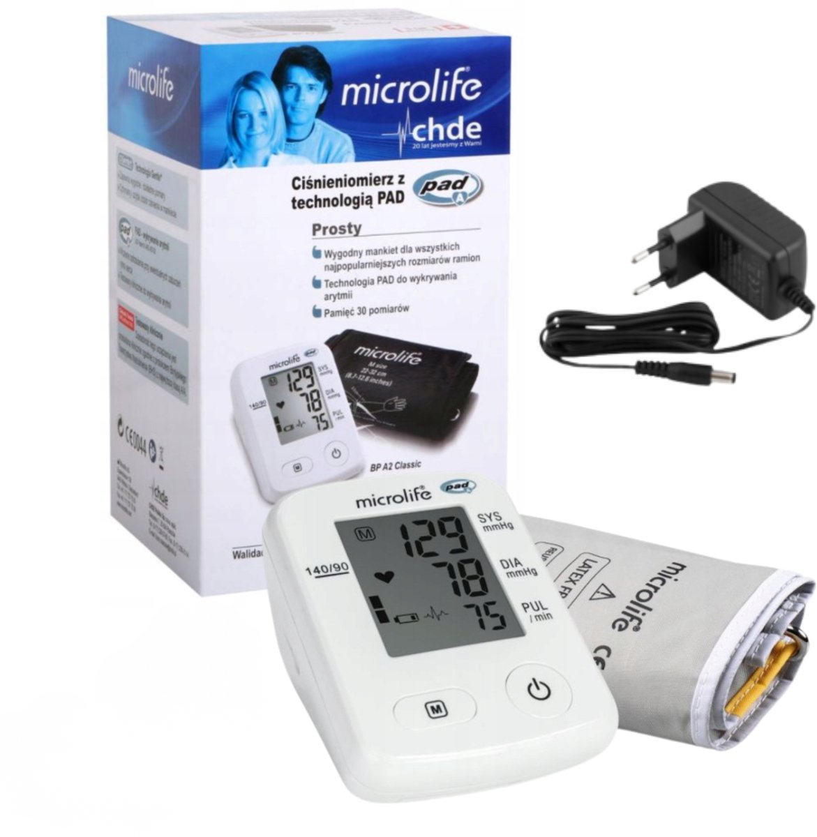 Microlife BP A2 Classic Präzises digitales automatisches Schulter-Blutdruckmessgerät mit Adapter