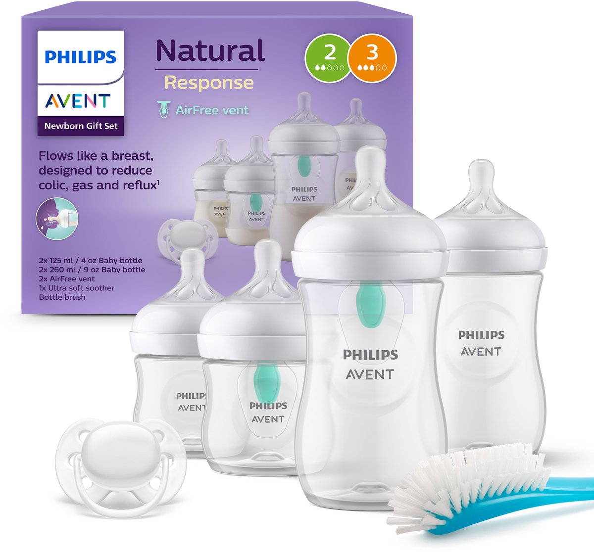 Philips Avent Newborn Natural Response Starter Set mit AirFree Ventil 8 Stück