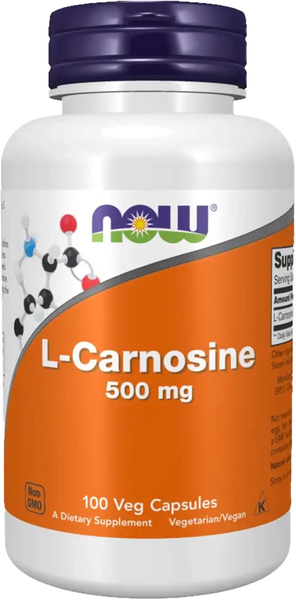 Now Foods L-Carnosin, L-Carnosin 500 mg, 100 Kapseln