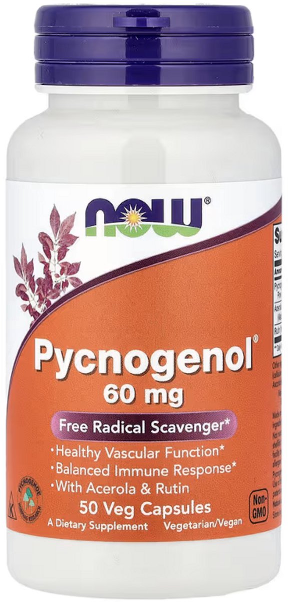 Now Foods Pycnogenol 60 mg, 50 Kapseln