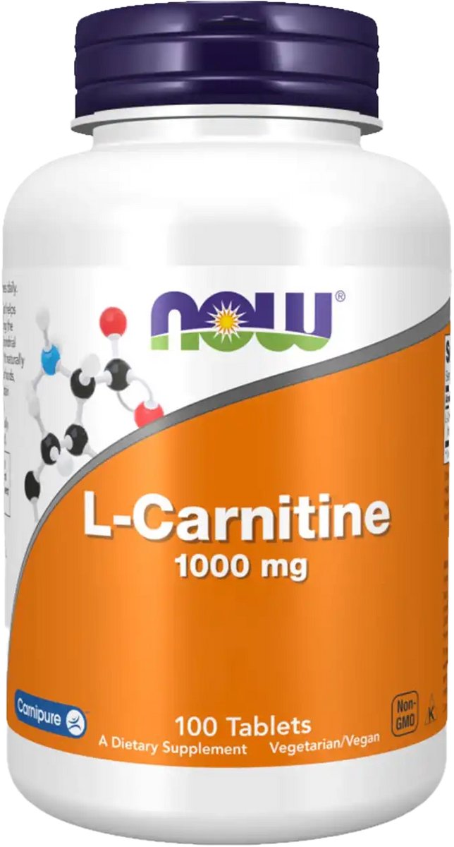 Now Foods L-Carnitine 1000 mg, L-Carnitin, 100 Tabletten