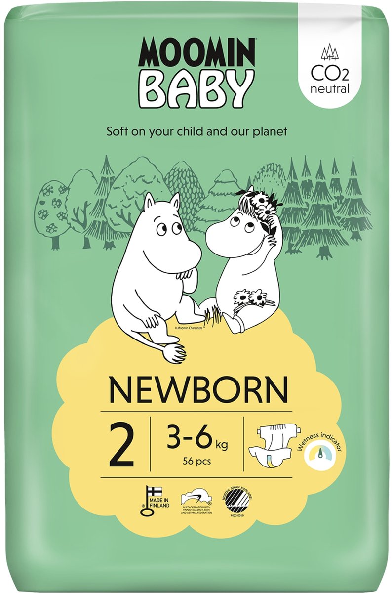 Mumin Baby, Windeln, Größe 2, 3-6 kg, 168 Stück
