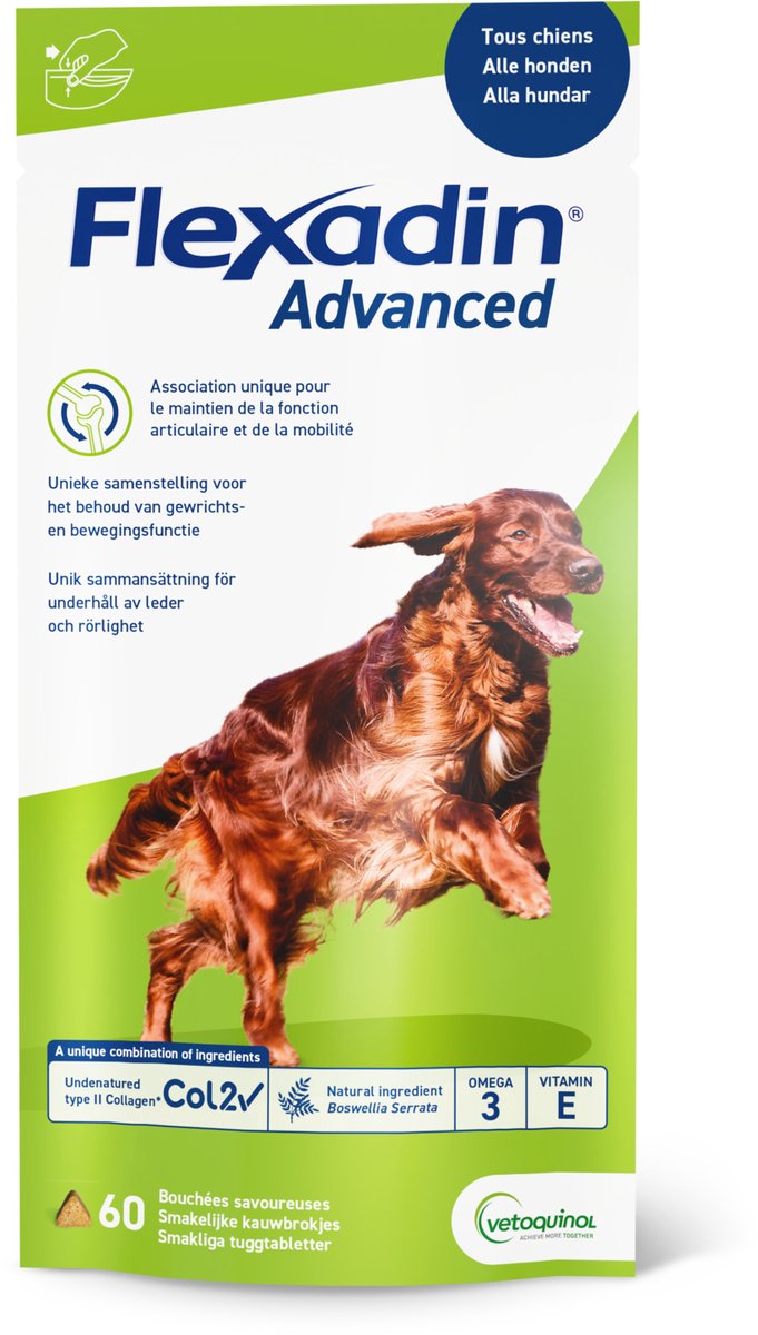 Vetoquinol Flexadin ADVANCED Supplement für Hunde x 60 Bissen