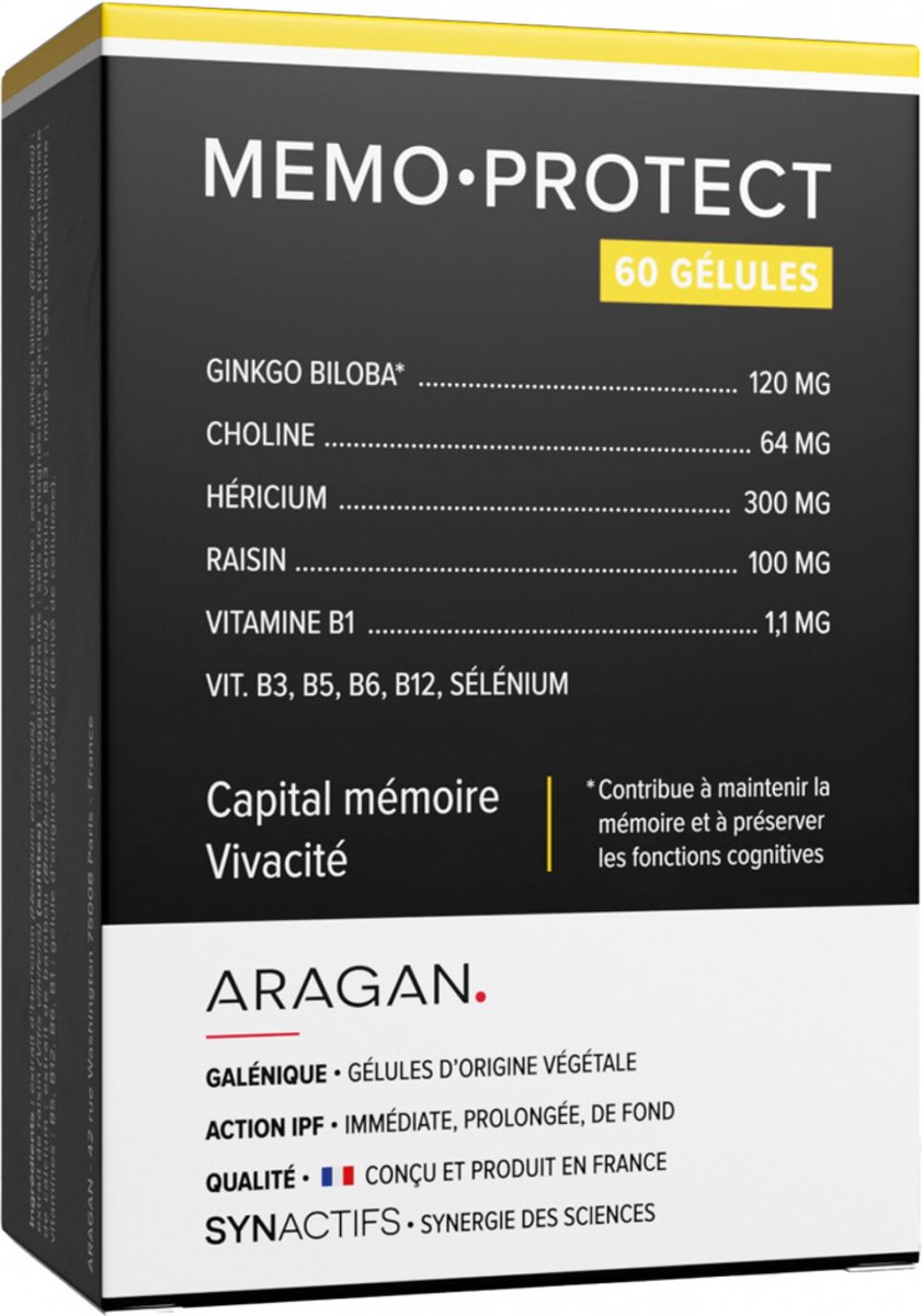 Aragan Synactifs MEMOProctect Gedächtnis und Wachheit 60 Kapseln