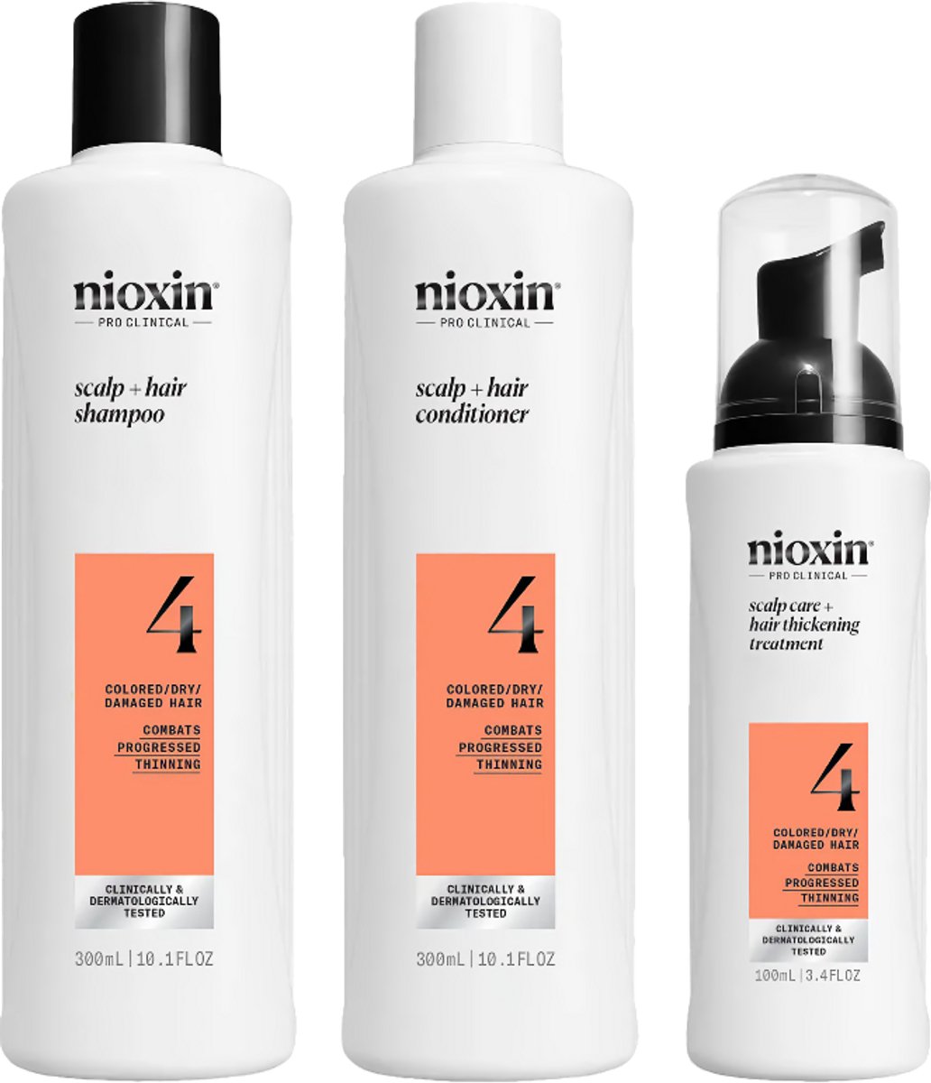 Nioxin System 4 Kit für coloriertes/trockenes/geschädigtes Haar und fortgeschrittenen Haarausfall 700ml