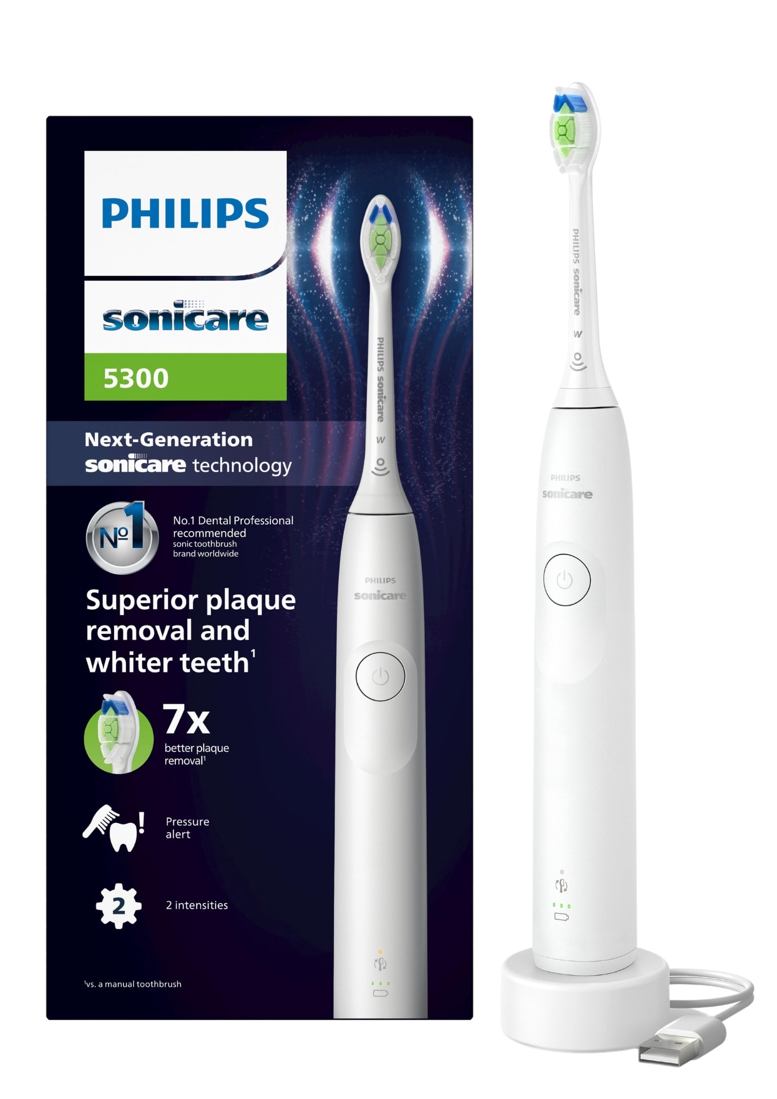 Elektrische Zahnbürste 5300 Serie Philips Sonicare, Weiß, HX7108/01, Philips