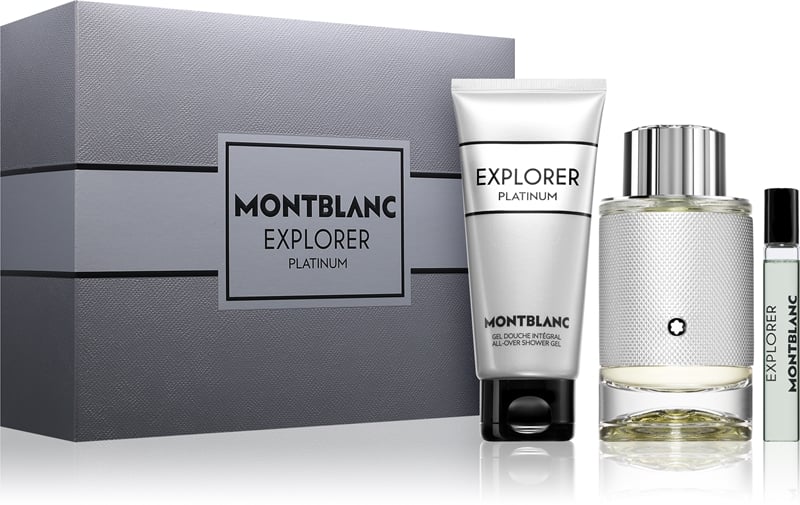 Mont Blanc Explorer Platinum Set Eau de Parfum, 100 ml + Eau de Parfum Miniatur, 7,5 ml + Duschgel, 100 ml