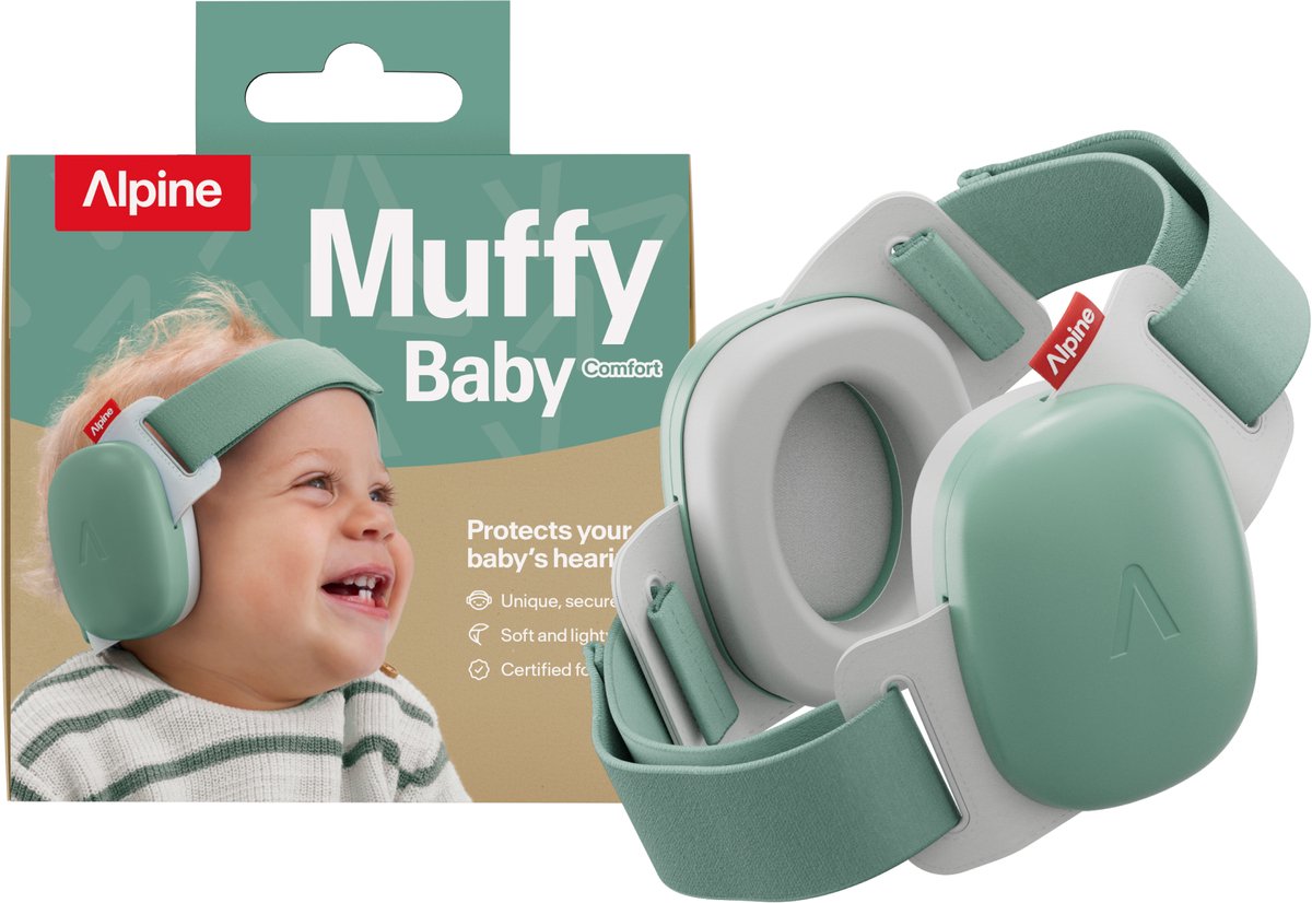 Baby Muffy Baby Ohrenschützer, Salbei Grün, + 0 Monate, 1 Stück, Alpine