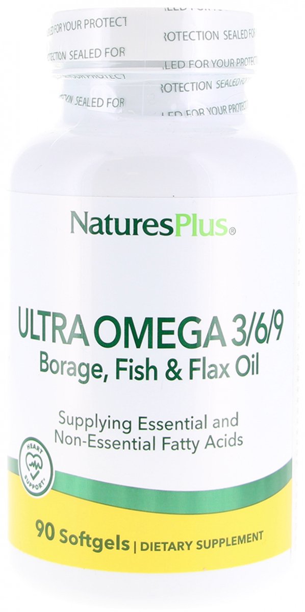 Nature's Plus Ultra Omega 3 6 9 Borer Öl und Leinsamenöl 90 Softgels Unflavoured