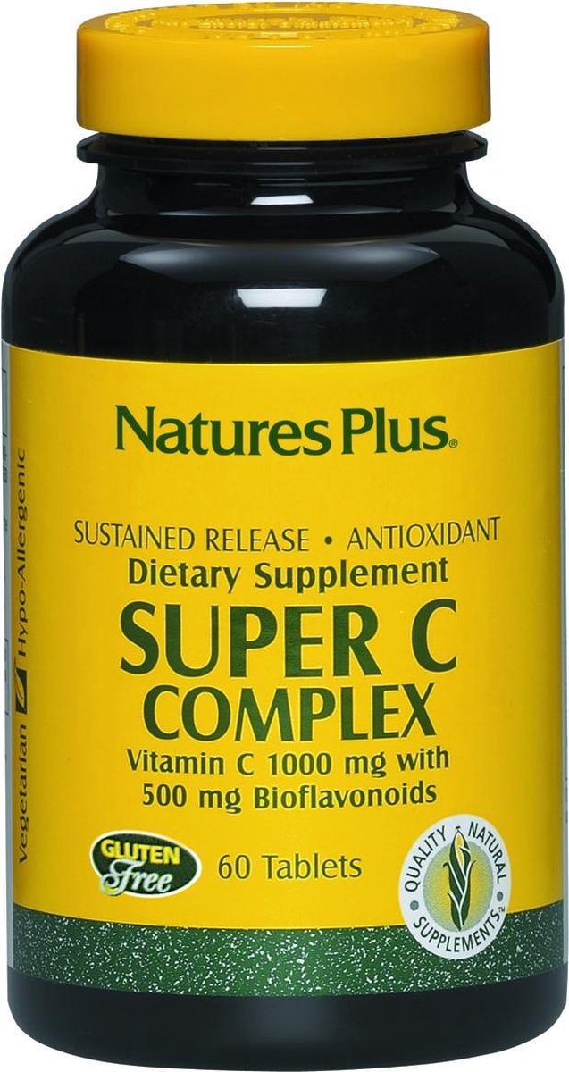 Nature's Plus Vitamin C zur Unterstützung des Immunsystems, der Haut und der antioxidativen Wirkung 1000mg 60 Tabletten