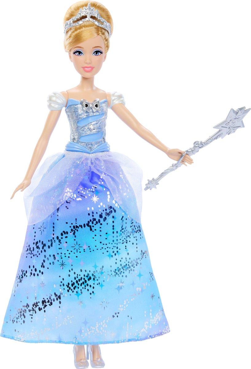 Interaktive Puppe Cinderella mit hellem Kleid, +3 Jahre, Mattel