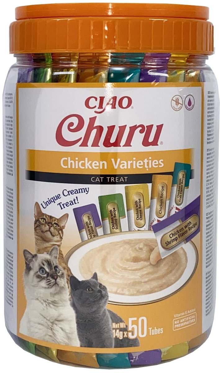 INABA Churu Varieties, Huhn, Eimer, getreidefreie Belohnung Tube Katzen, (Püree), 700g