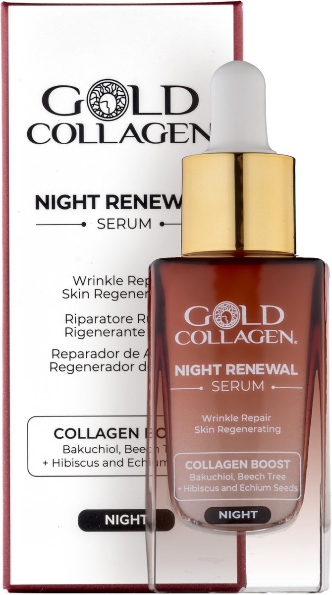 Gold Collagen Night Renewal Serum, 30 ml