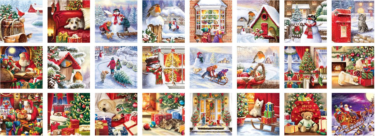 Adventskalender Christmas Memories, 24 Puzzles, 50 Teile