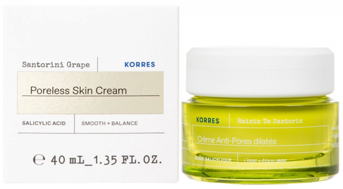 Korres | Santorini Grape Poreless Light Skin Cream | Gesichtscreme für feuchtigkeitsspendende &amp; straffende | 40ml