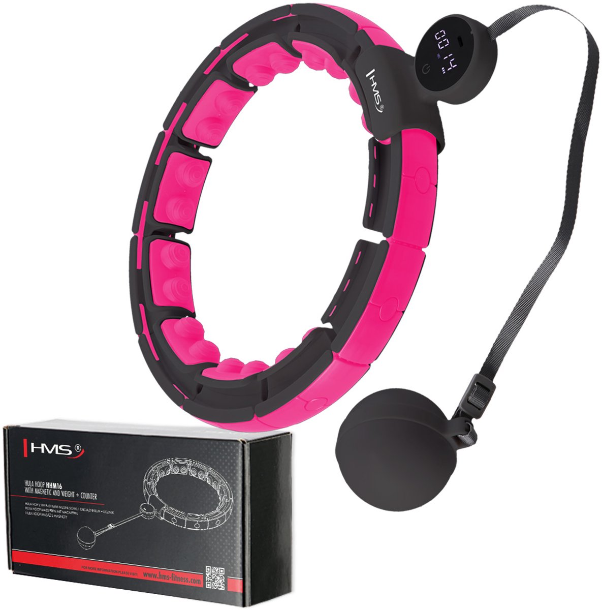 Abisal HHM16 hula hop schwarz/rosa mit Magneten und Gewicht