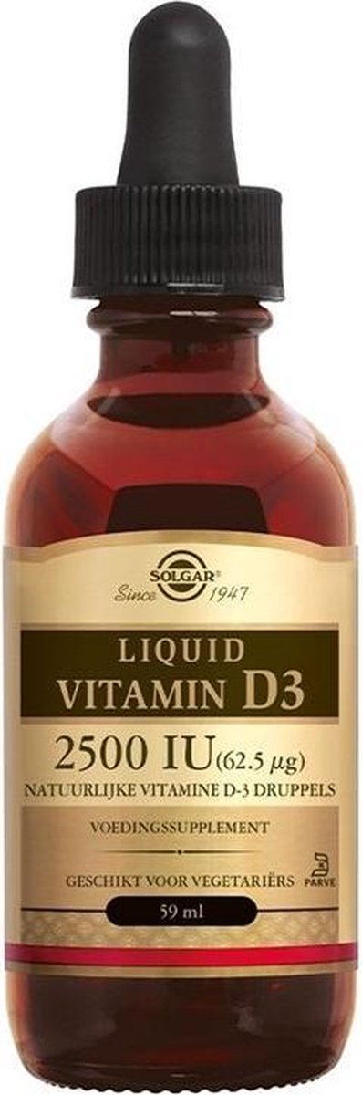 Solgar | Flüssiges Vitamin D3 2500 IU (62,5 µg)| Vitamin D3 Nahrungsergänzungsmittel | 59ml