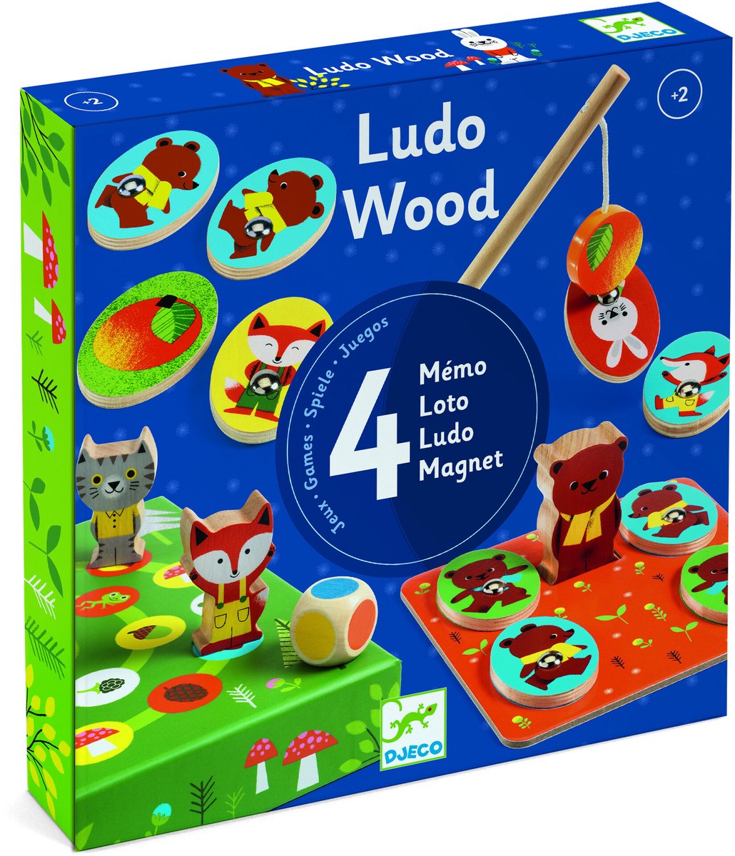 Lernspiel LudoWood 4 Spiele, Djeco
