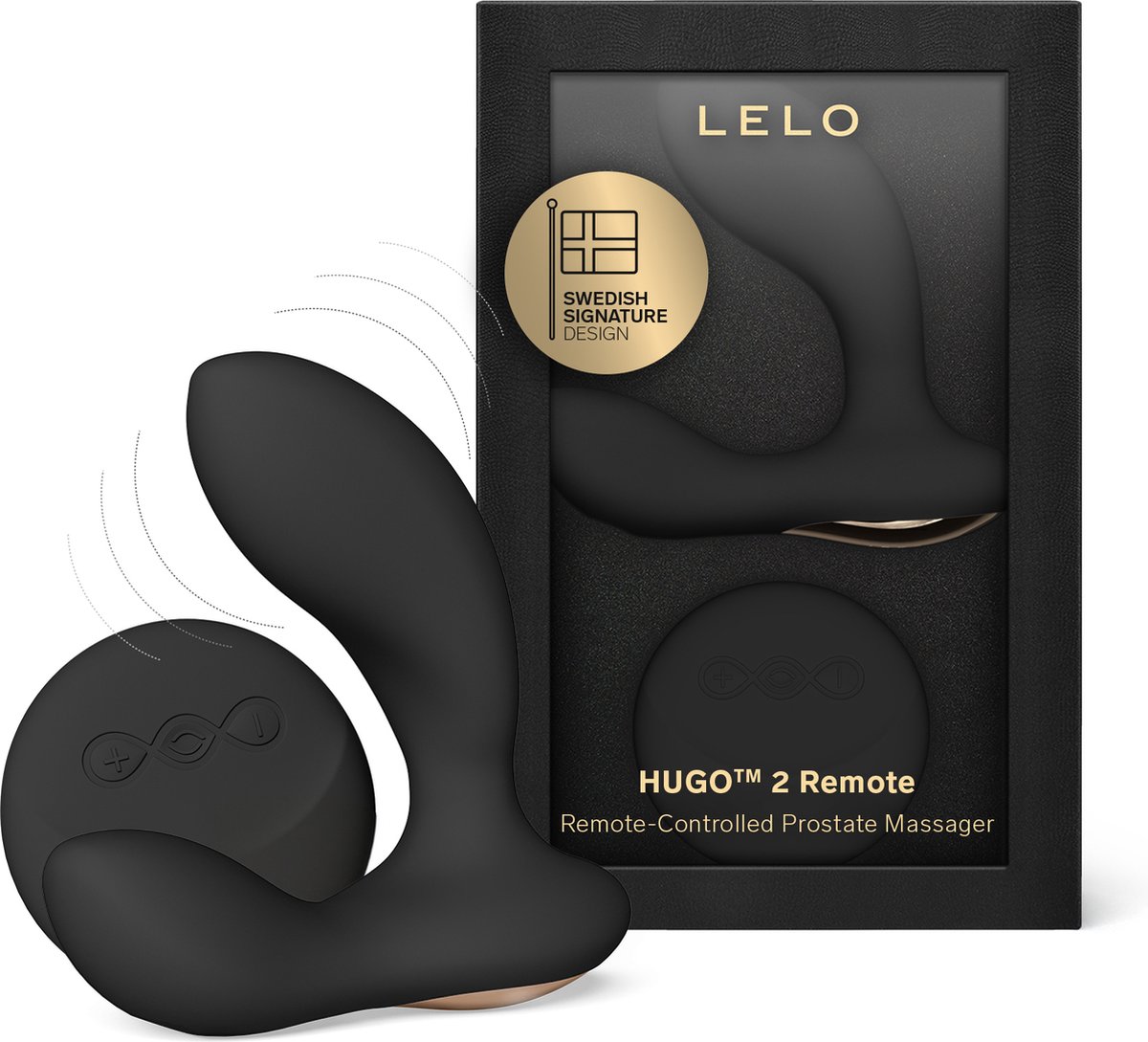 Lelo Hugo 2 Remote Black, Prostatamassagegerät mit Fernbedienung, 1 Stk