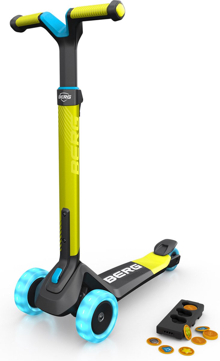 Klappbarer Roller mit Licht und Magneten Nexo, 2 Jahre+, Lime, Berg