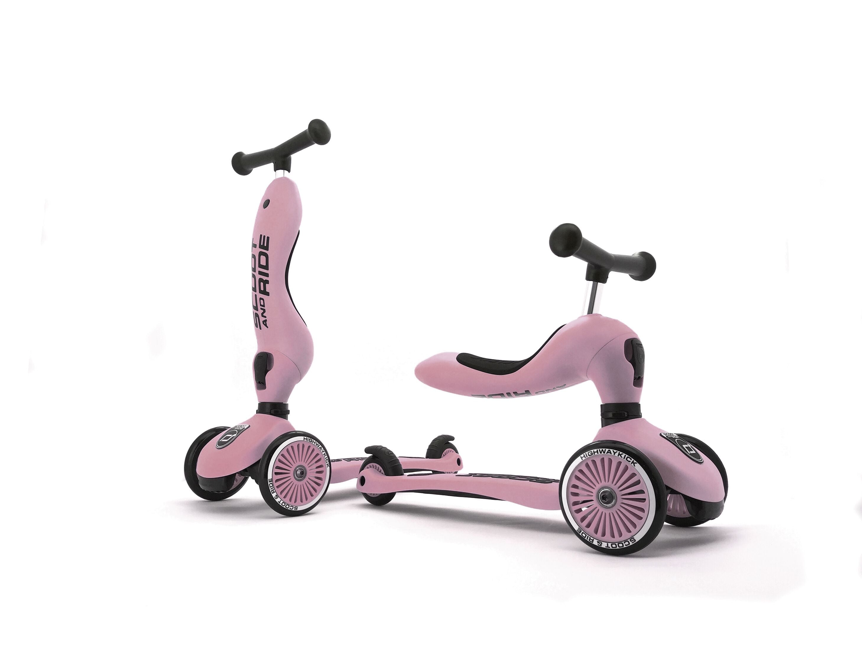 Highwaykik 1, Rose, Scoot & Ride 2-in-1 Cabrio-Roller für Kinder