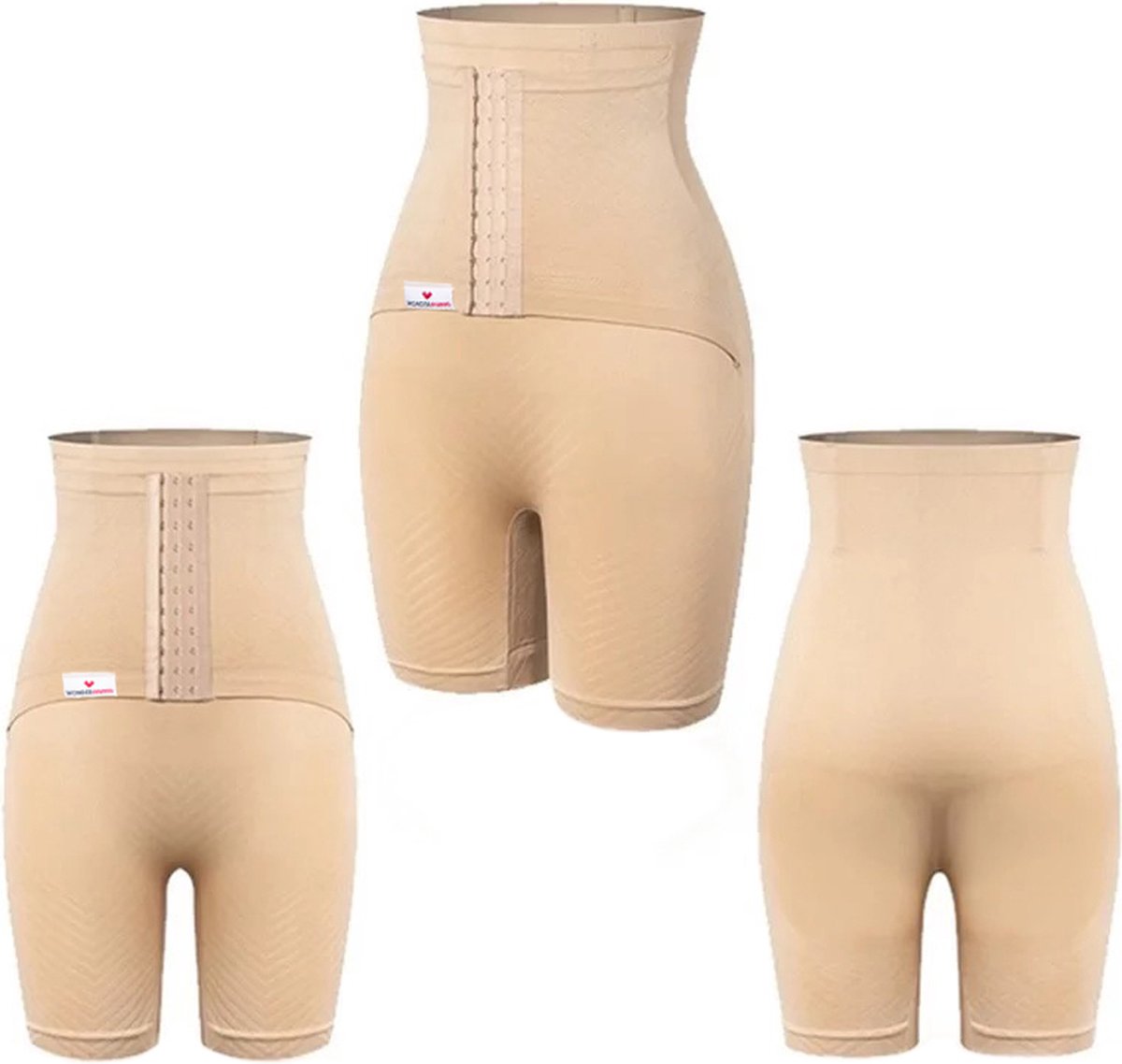 Shaper Strumpfhose mit integriertem Postnatal-Bauchgurt, Größe S, Beige, Wondermom