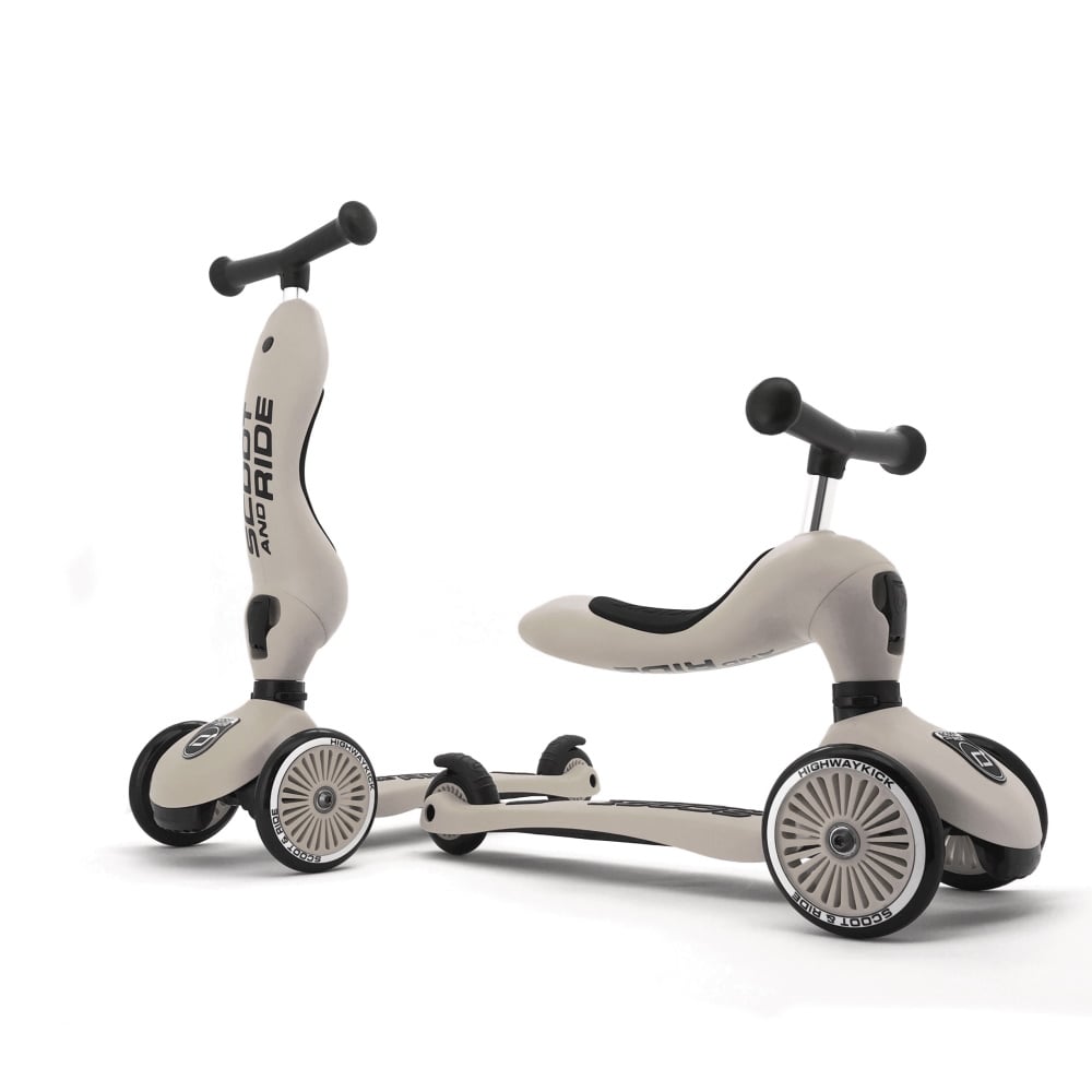 Highwaykik 1, Ash, Scoot & Ride 2-in-1 Cabrio-Roller für Kinder