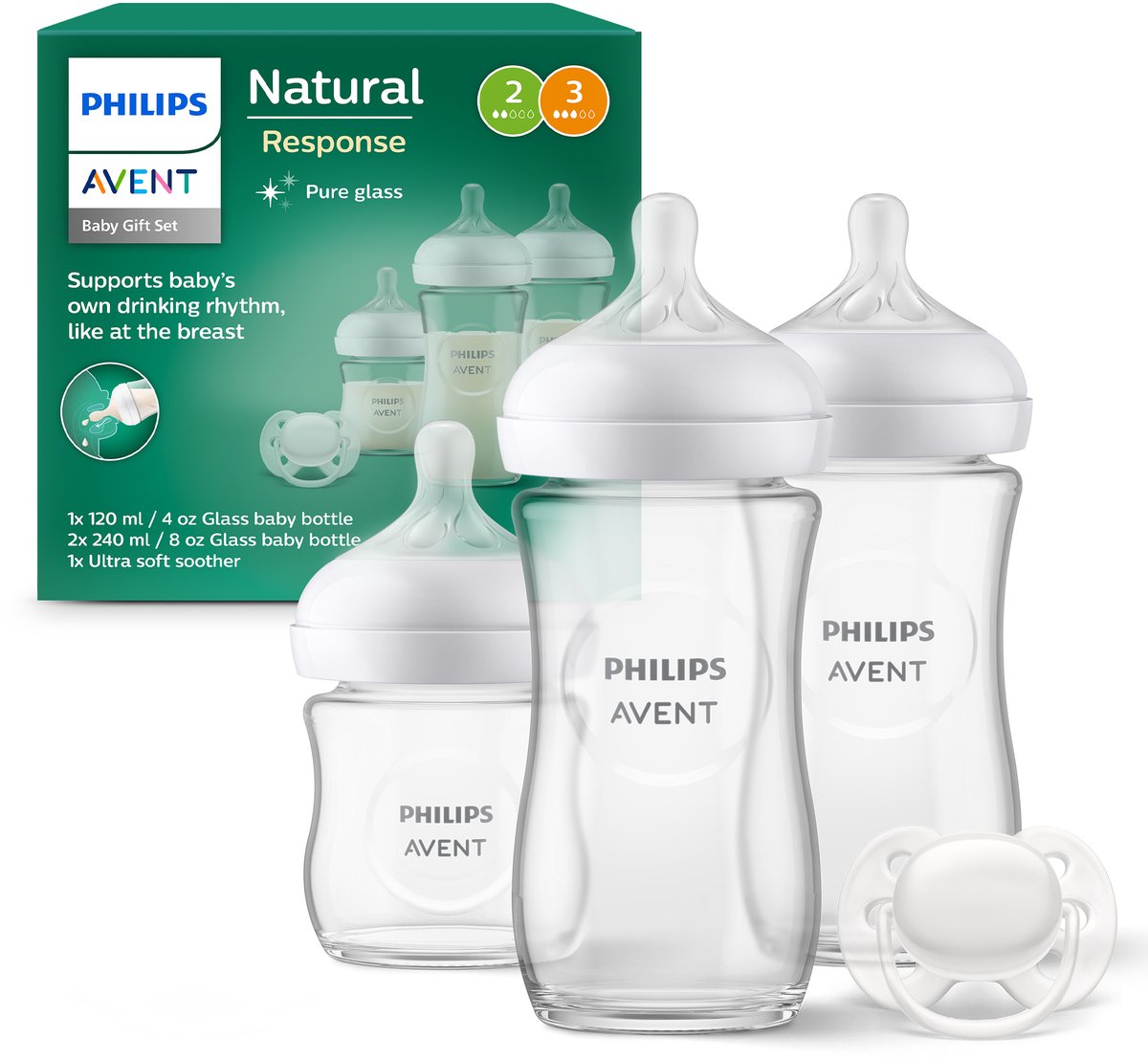 Natural Response Glasflaschen-Set, Philips Avent