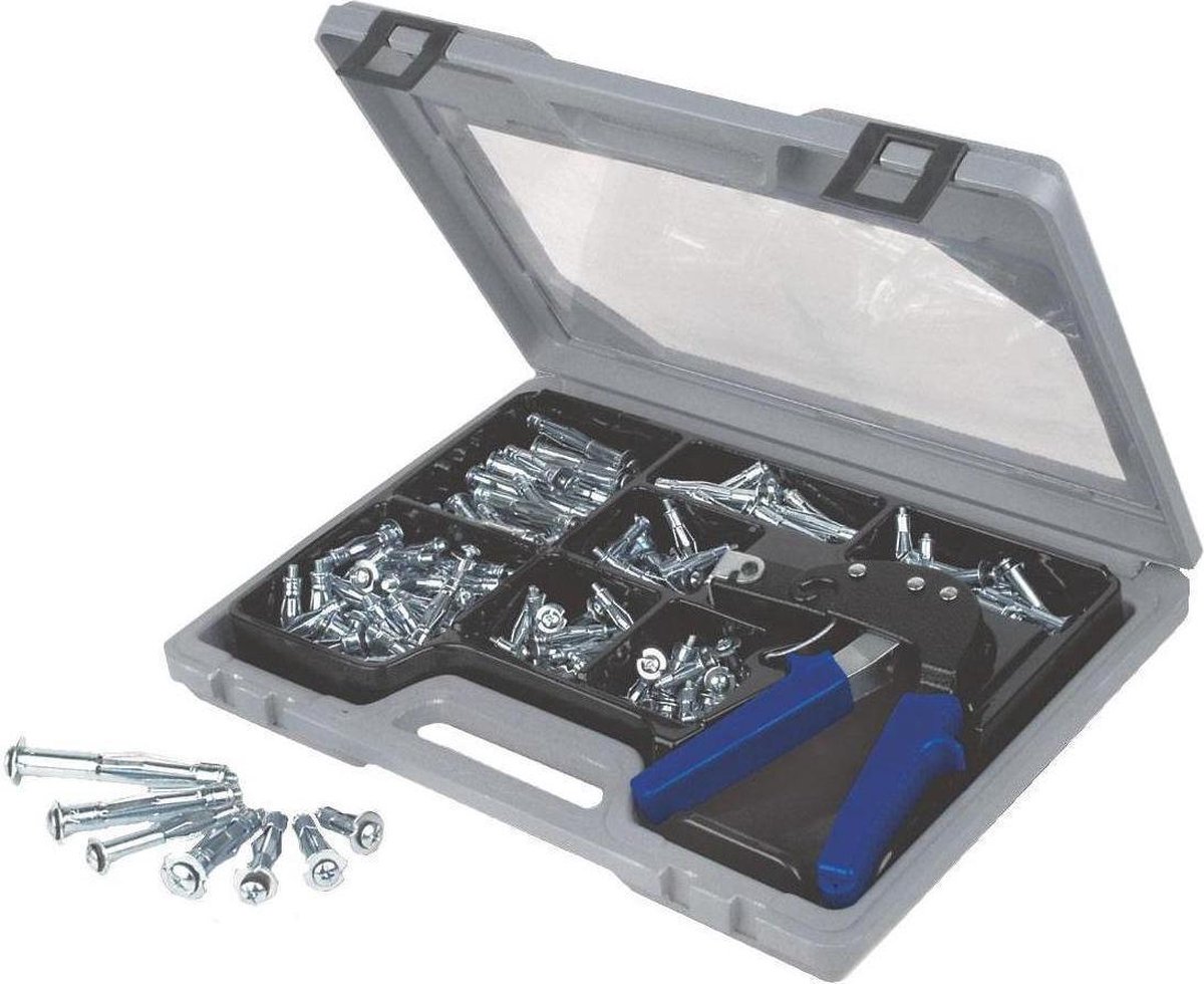 Metall-Hohlraumdübel-Set mit Zange 188-tlg.