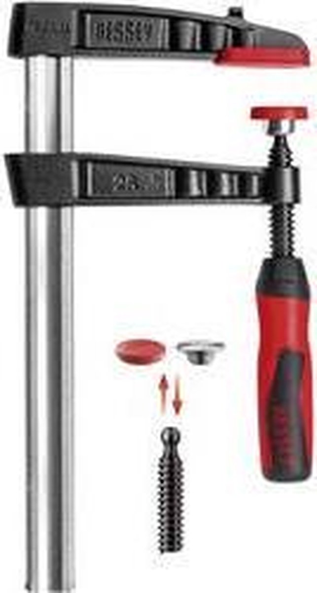 BESSEY Temperguss-Schraubzwinge 200 x 100 mm TG mit 2-Komponenten-Kunststoffgriff TG20-2K