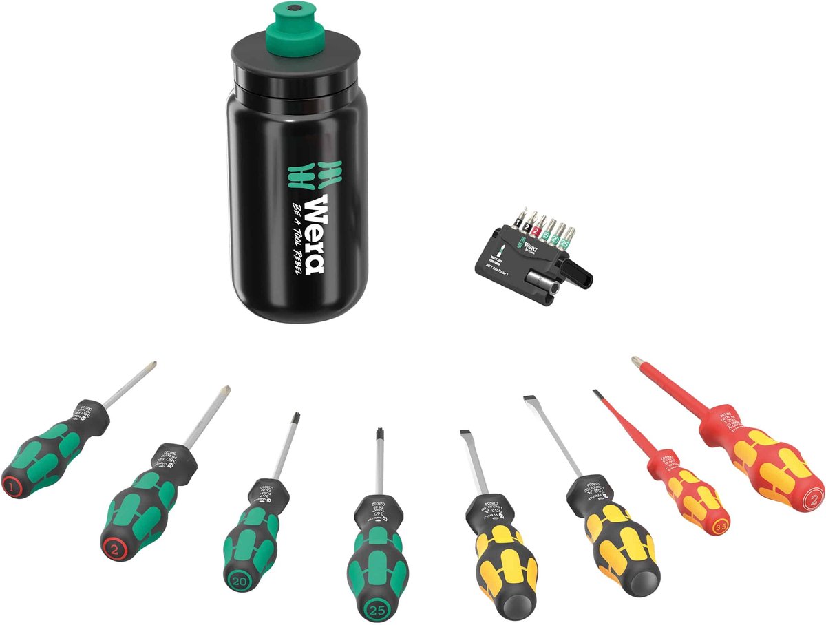 Wera 9540 Kraftform XL Bottle Schraubendreher und Bit Set mit Trinkflasche 17-tlg.
