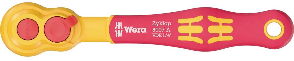 Wera 8007 A VDE Zyklop Knarre isoliert mit Umschalthebel 1/4"-Antrieb
