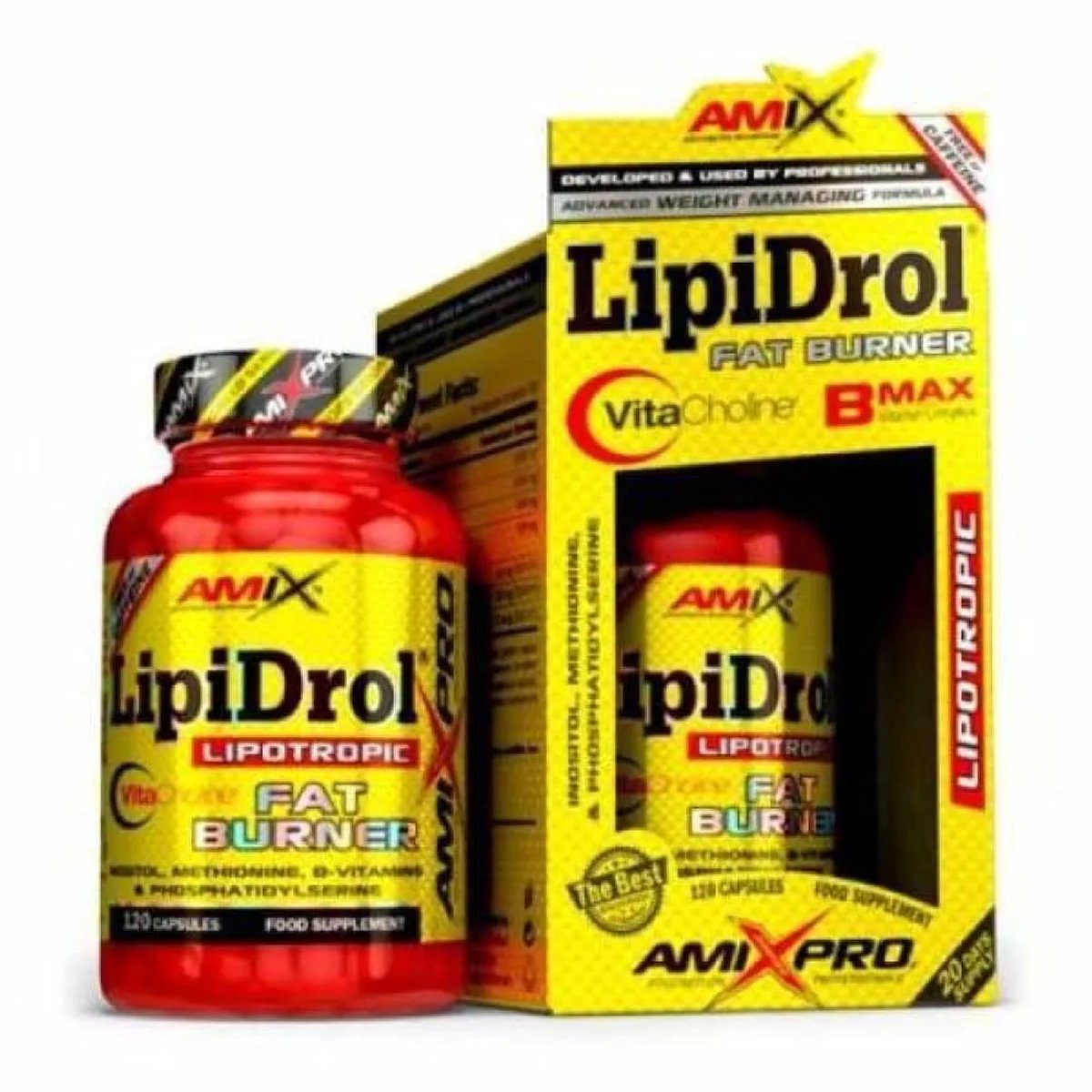 Odchudzanie Spalacz Tłuszczu Amix Nutrition Pro Lipidrol Fat Burner Plus BOX 120kaps
