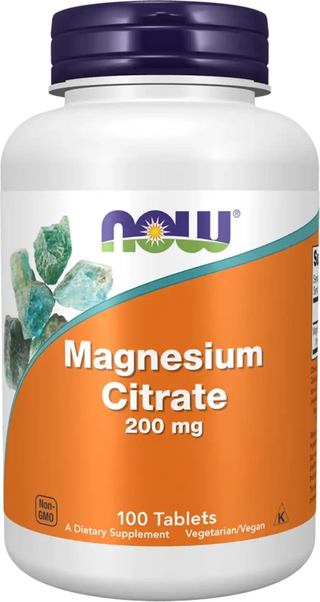 Minerały Magnez Now Foods Magnesium Citrate 200mg 100tab