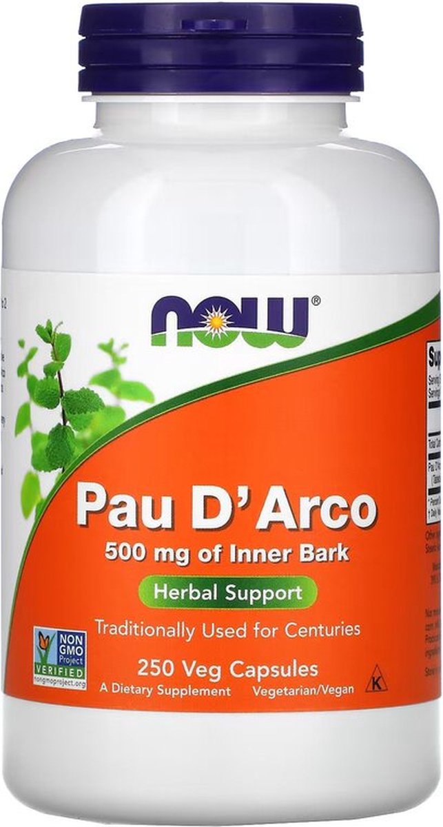 Trawienie Kora Drzewa Tabebuia Now Foods Pau D'Arco 500mg 250vkaps