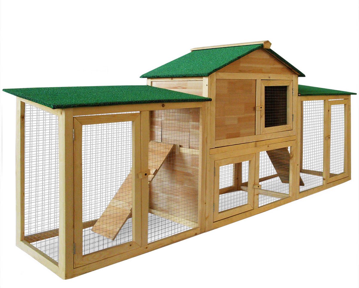 Domek dla królika Budka dla królika 2 poziomy 204x45x84