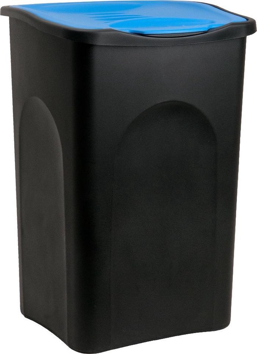 Kosz na śmieci Czarny/Niebieski Plastikowy 50L