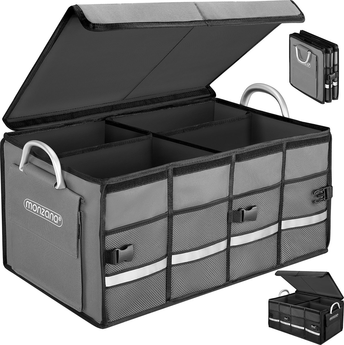 Torba do Bagażnika Organizer Szara 60x35x30cm