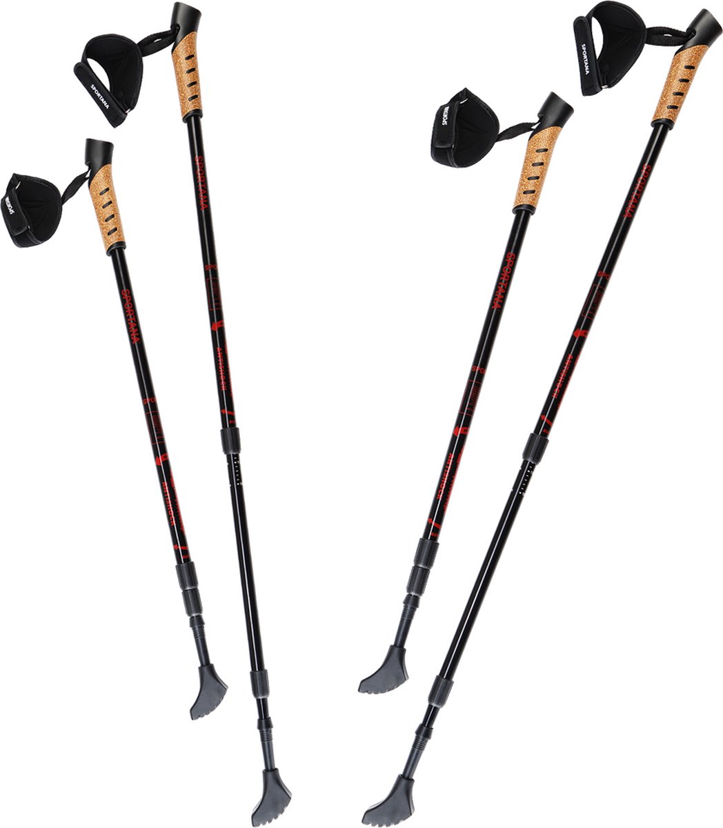 Zestaw 2 czerwonych kijków do nordic walking