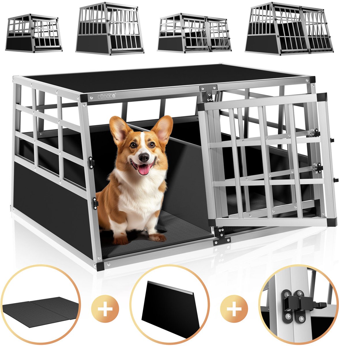 Transporter dla psa XL Aluminium 89x70x51cm