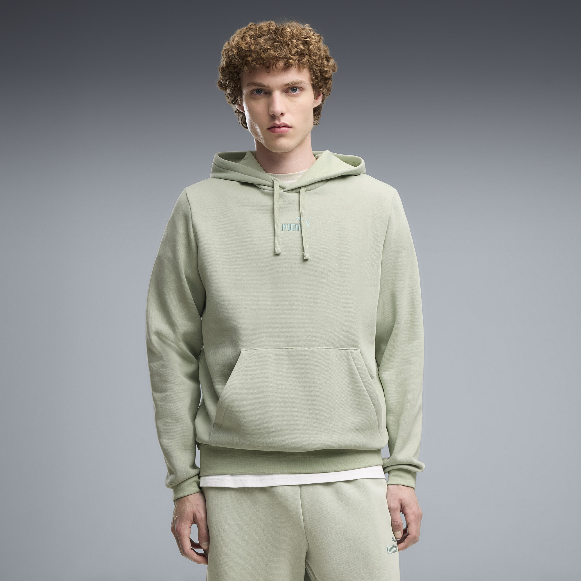 PUMA Essentials No.1 Logo Fleece Hoodie Herren, Kleidung, Grün, S