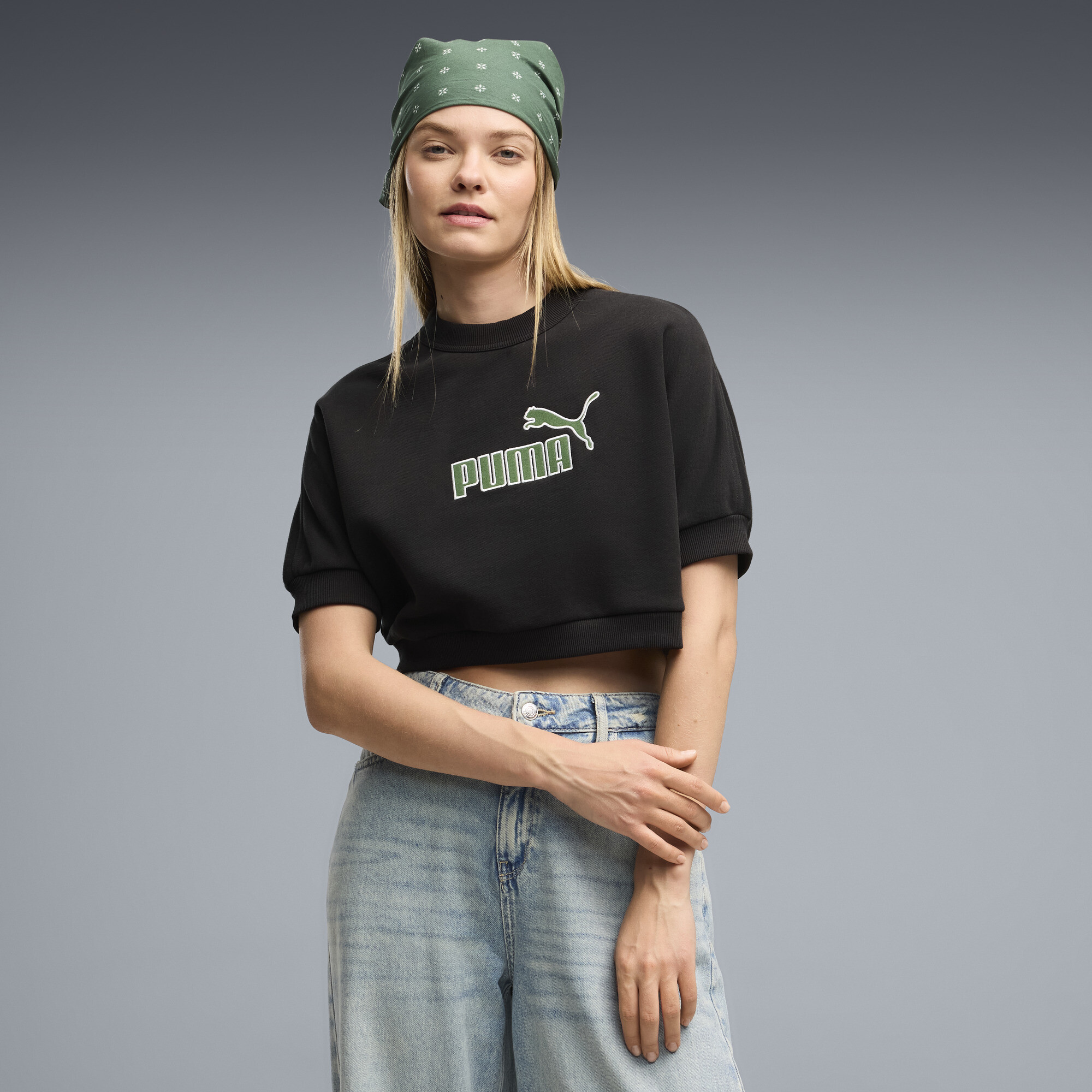 PUMA Essentials Elevated No. 1 Logo Relaxed Sweatshirt Damen, Kleidung, Schwarz, L