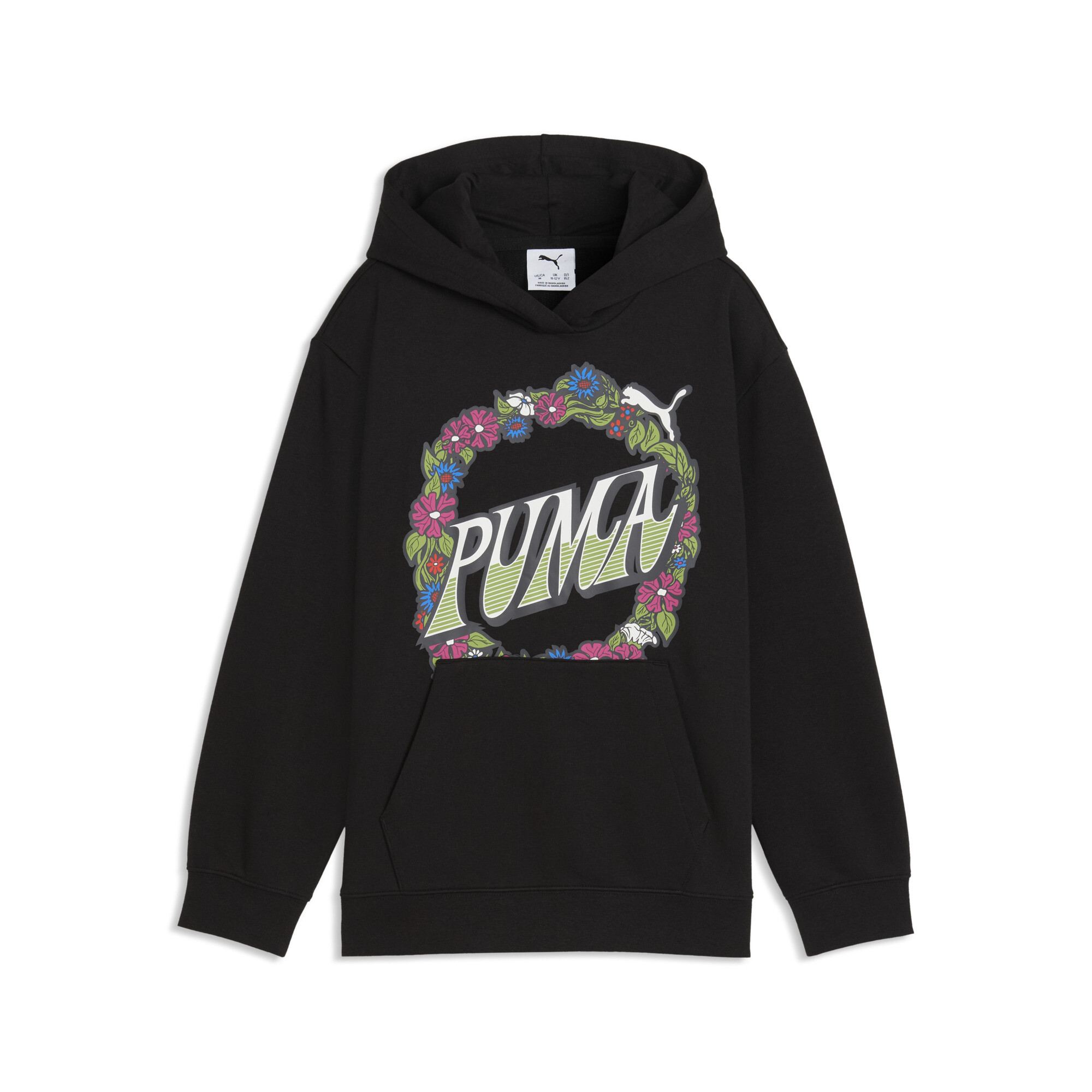 PUMA MID 90s Relaxed Graphic Hoodie Teenager, Accessoires, Schwarz, 9-10Y